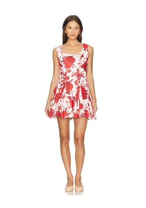 Agua Bendita Kristen Mini Dress in Red. Size M, S, XL.