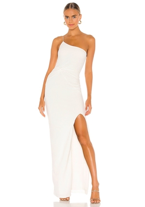 Nookie Lust One Shoulder Gown in White. Size XS.