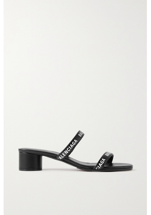 Balenciaga - Logo-print Leather Sandals - Black - IT35,IT36,IT37,IT38,IT39,IT40,IT41