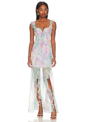 LPA Daniella Flutter Maxi Dress in Mint. Size XS.