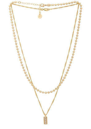Jordan Road Jewelry Rendezvous Necklace Stack in Metallic Gold.