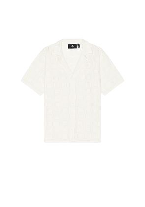 REPRESENT Lace Knit Shirt in Cream. Size M, S, XL/1X.
