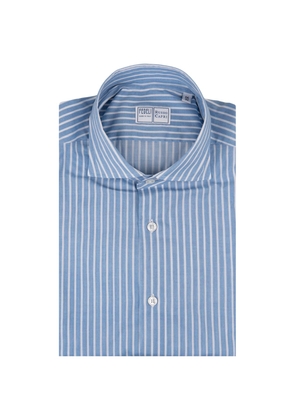 Fedeli Blue Striped Panamino Sean Shirt