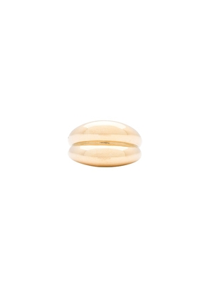 SHASHI Double Dome Ring in Metallic Gold. Size 7.