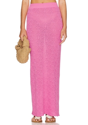SNDYS Josefina Maxi Skirt in Pink. Size M, S, XL, XS, XXL, XXS.