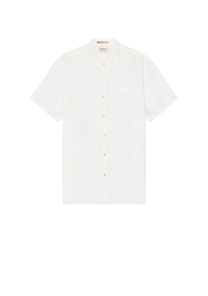 Scotch & Soda Short Sleeve Linen Shirt in White. Size XL/1X.
