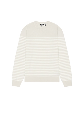 Theory Striped Crew Regal Sweater in Cream. Size M, XL/1X.