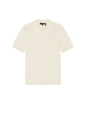 Theory Short Sleeve Polo in Cream. Size M, S, XL/1X.