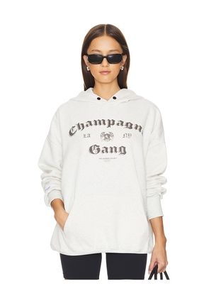 The Laundry Room Champagne Gang Hideout Hoodie in Grey. Size M, S, XL, XS.