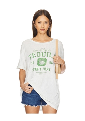 The Laundry Room Tequila Sport Oversized Tee in Grey. Size M, S, XL, XS.
