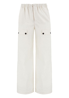 Ferragamo wide-leg linen trousers - White