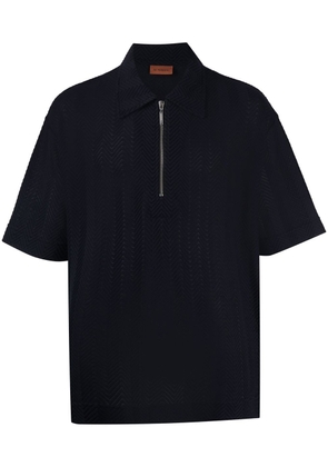 Missoni half-zip chevron polo shirt - Blue