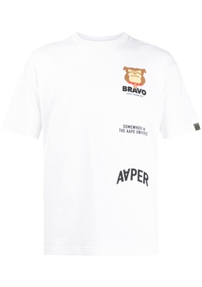 AAPE BY *A BATHING APE® AAPER-print cotton T-shirt - White