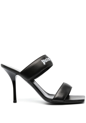 Palm Angels 105mm logo-print leather sandals - Black