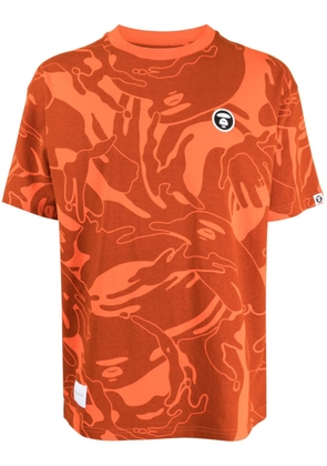 AAPE BY *A BATHING APE® camouflage-print Milo cotton T-shirt - Orange