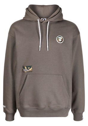 AAPE BY *A BATHING APE® logo-patches cotton-blend hoodie - Grey
