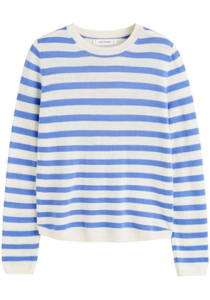 Chinti & Parker elbow-patch striped jumper - Blue
