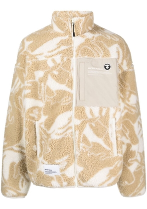 AAPE BY *A BATHING APE® camouflage-print fleece jacket - Neutrals