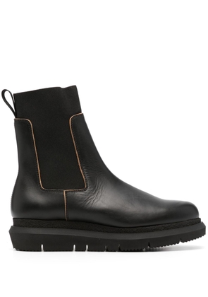 sacai round-toe leather boots - Black
