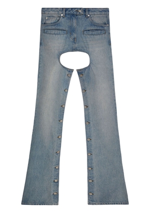 Courrèges cut-out flared denim trousers - Blue