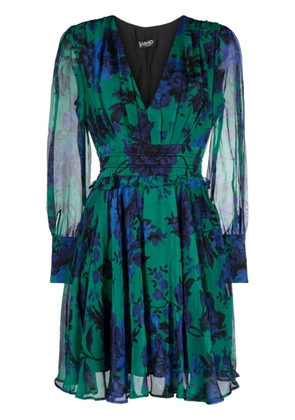 LIU JO floral-print silk blend dress - Blue