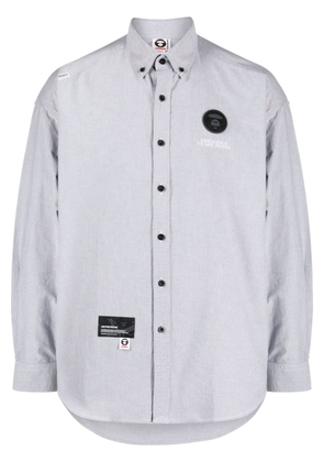 AAPE BY *A BATHING APE® logo-patch cotton shirt - Grey
