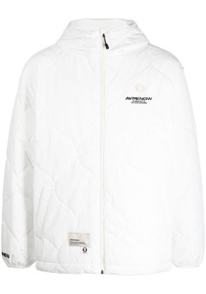 AAPE BY *A BATHING APE® logo-embroidered quilted padded jacket - White