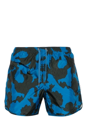 Neil Barrett floral-print drawstring swim shorts - Blue