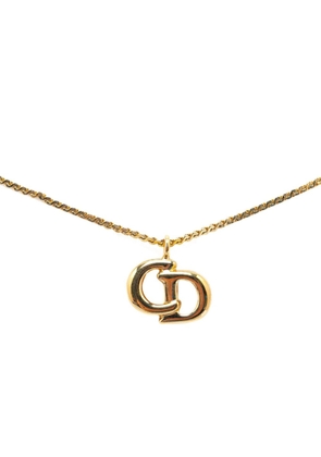 Christian Dior Pre-Owned 20th Century CD Logo Pendant costume necklace - Gold