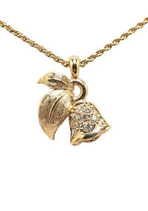 Christian Dior Pre-Owned 21th Century Flower Rhinestone Pendant costume necklace - Gold