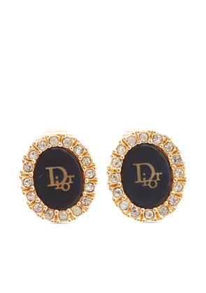 Christian Dior Pre-Owned logo-lettering clip-on earrings - Gold