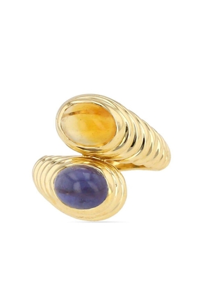 Bvlgari Pre-Owned 1980s 18kt yellow gold Doppio citrine and sapphire ring