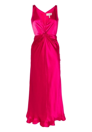 Saloni Fia twist-detail silk gown - Pink