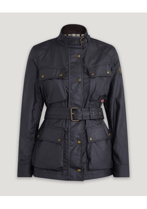 Belstaff Trialmaster Jacket Women's Waxed Cotton Dark Navy Size UK 4