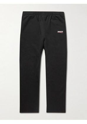 Balenciaga - Logo-Embroidered Cotton-Jersey Sweatpants - Men - Black - XXS