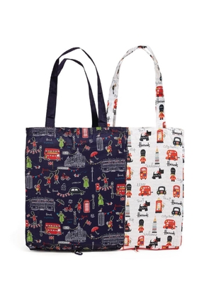 Harrods Recycled City Bear And Sw1 Pocket Shopper Bag (Set Of 2)