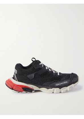 Balenciaga - Track.3 Distressed Mesh and Nylon Sneakers - Men - Black - EU 39