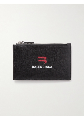 Balenciaga - Logo-Print Full-Grain Leather Paper Money Cardholder - Men - Black