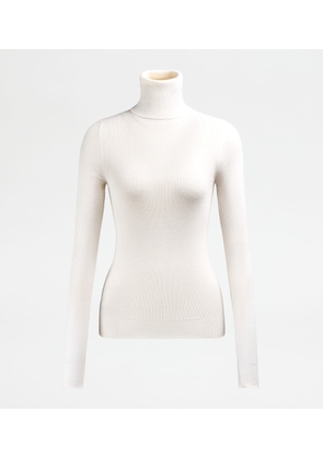 Tod's - Turtleneck in Cotton Knit, WHITE, L - Knitwear
