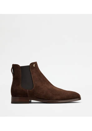Tod's - Ankle Boots in Suede, BROWN, 10 - Shoes