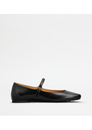 Tod's - Ballerinas in Leather, BLACK, 35.5 - Shoes