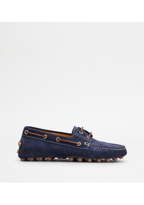 Tod's - Boat Gommino Bubble in Suede, BLUE, 35.5 - Shoes