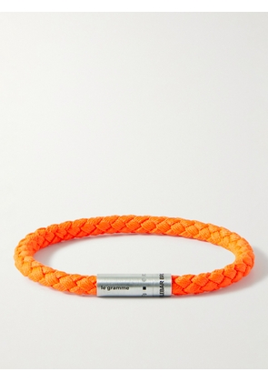 Le Gramme - Orlebar Brown 7g Braided Cord and Sterling Silver Bracelet - Men - Orange - 18
