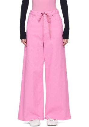 MM6 Maison Margiela Pink Drawstring Jeans