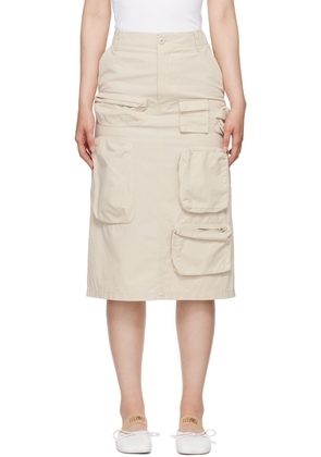 MM6 Maison Margiela Beige Pocket Midi Skirt