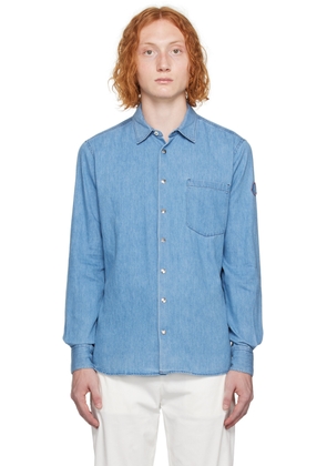 Moncler Blue Press-Stud Shirt