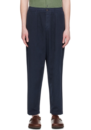 Universal Works Navy Pleated Trousers
