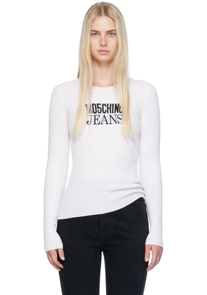 Moschino Jeans White Crewneck Sweater