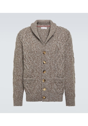 Brunello Cucinelli Cable-knit wool and cashmere cardigan