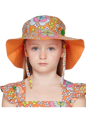 Stella McCartney Kids Orange Floral Bucket Hat